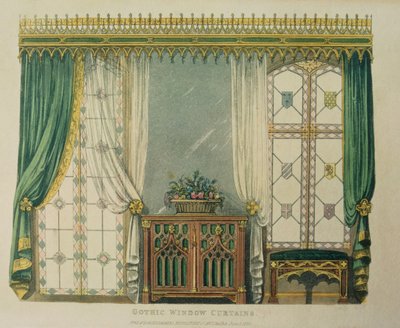 Gothic Window Curtains, plate 161 from Ackermann
